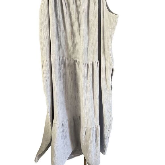 For Cynthia Womens Gray Cotton Tierred Off Shoulder Sheath Dress Size XL NWT - Picture 12 of 12